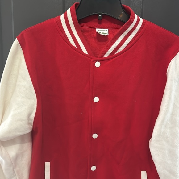 “All We Do”: Red and White Varsity Jacket size medium - Picture 2 of 8